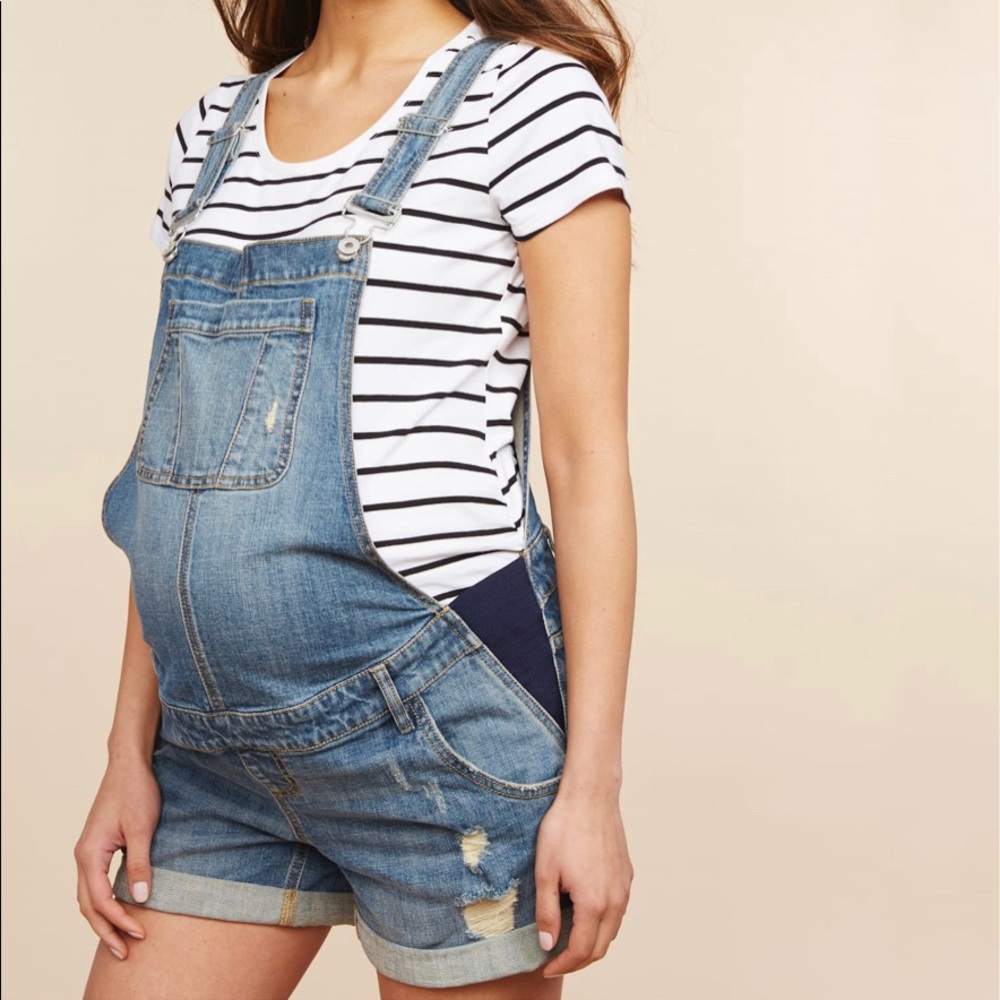 Indigo Blue Maternity short overalls